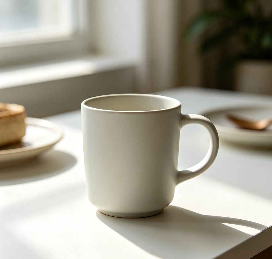 Minimalist Ceramic Tea Mug with Comfortable Grip