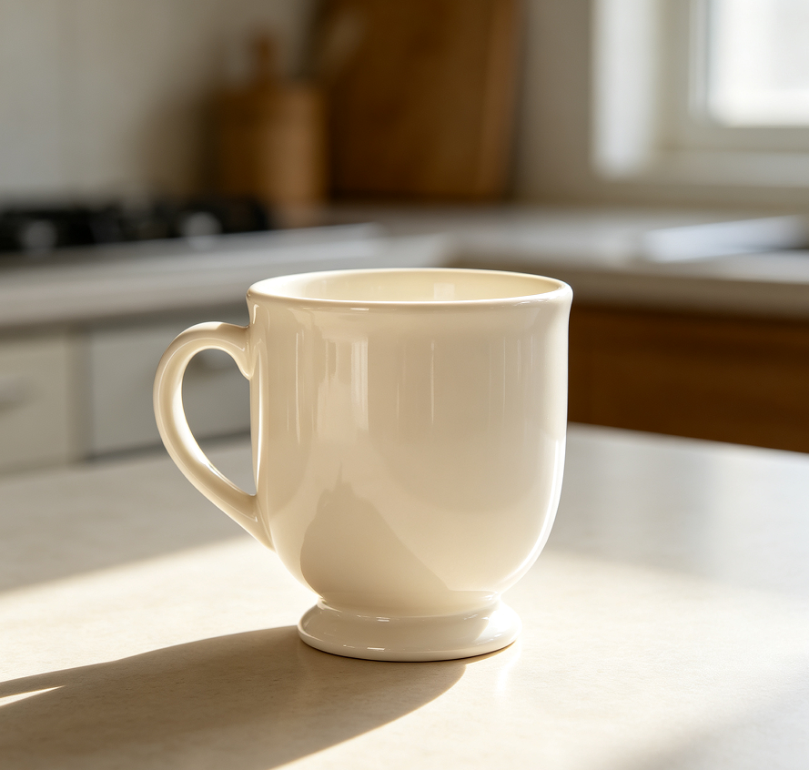 Smooth Glazed Ceramic Mug for Hot Drinks